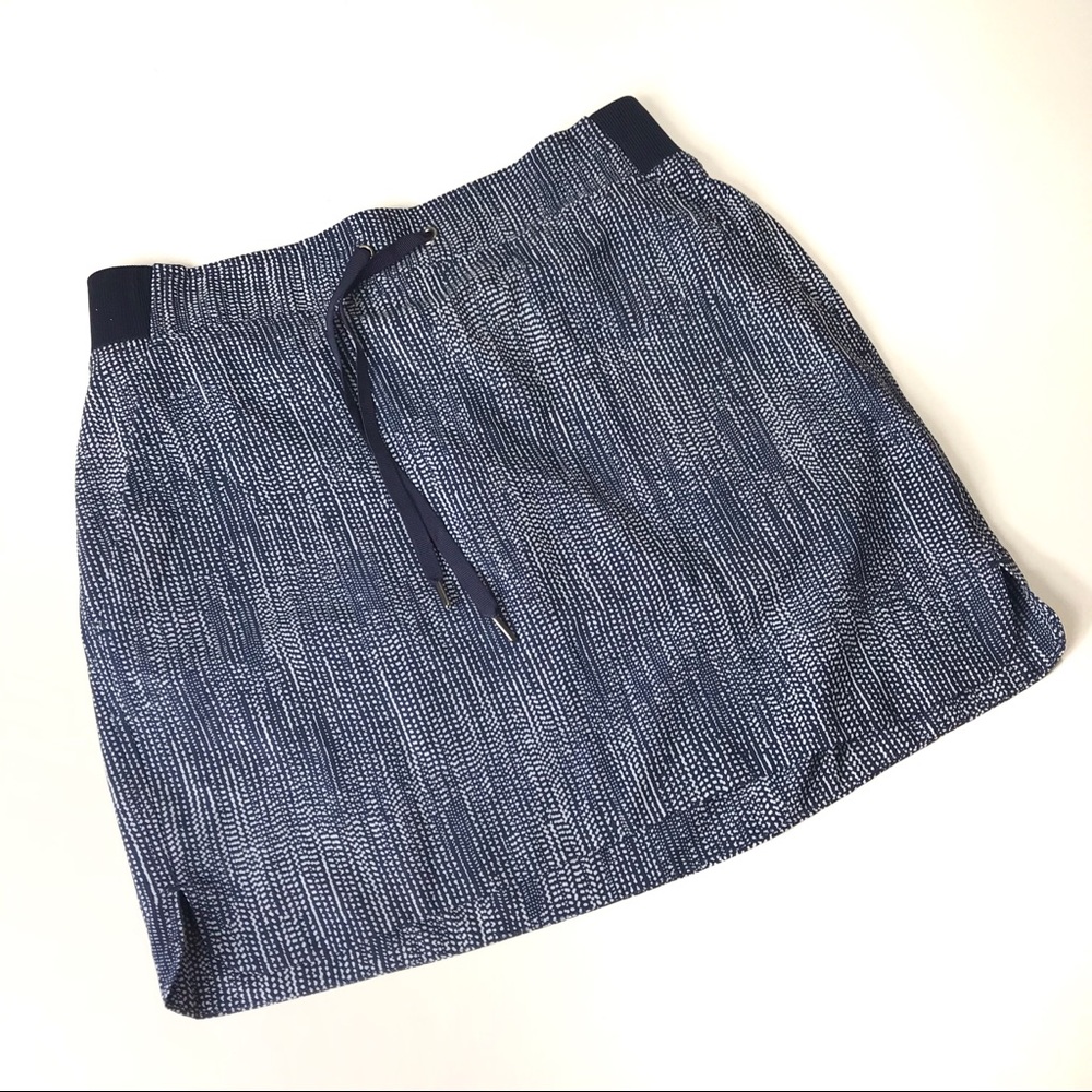 Athleta Active Skort navy blue print tie front 4